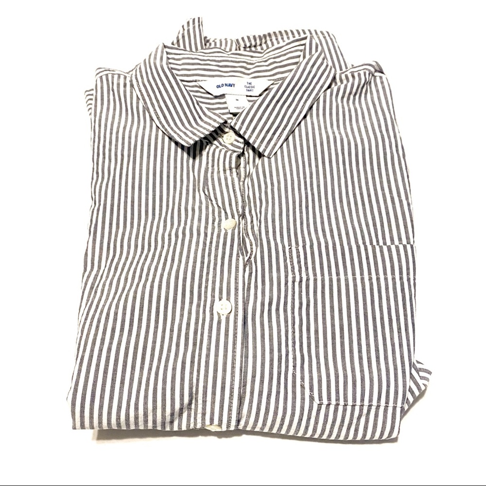 (4/$25)Old Navy Grey Striped Classic